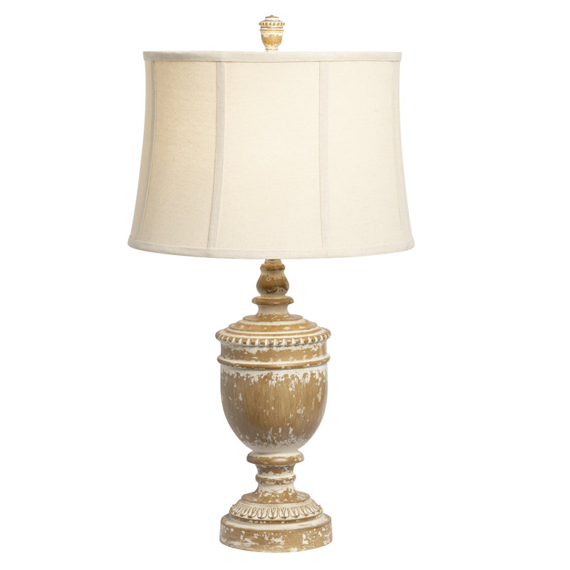 Resin Table Lamp With Linen Shade