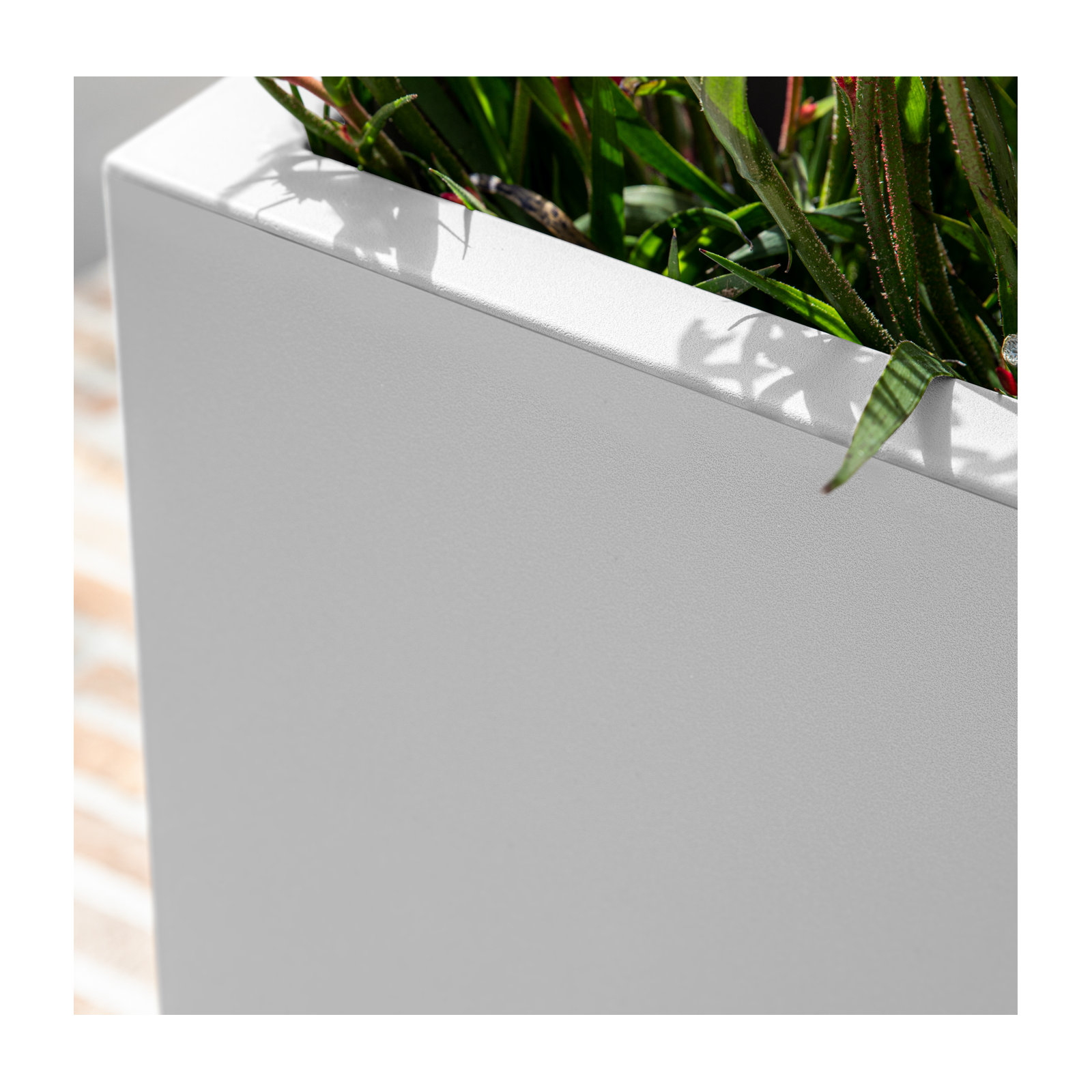 Veradek Block Series Raised Long Box Planter, White, 22" H x 10" W x 32" D