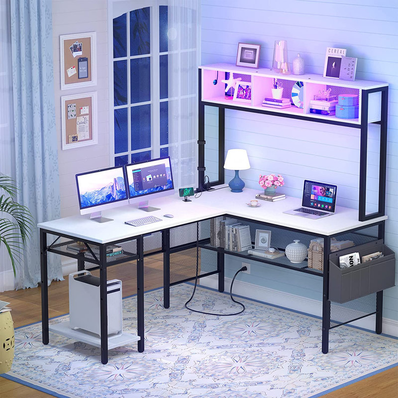 Manorma L Shaped Metal Base Gaming Desk,Business Furniture,Conference Room Table,Study Writing Desk for Home Office