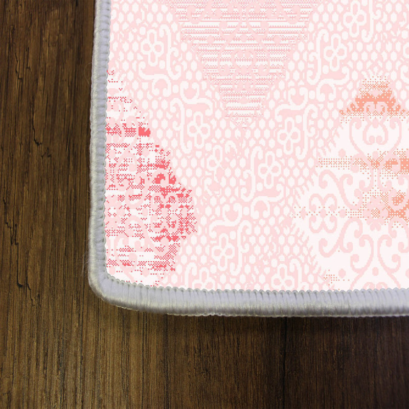 Tapis rose / beige en polyester tissé à la machine 3 pi 3 po x 9 pi 10 po Benavidez