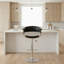 Tabouret de bar pivotant en similicuir noir