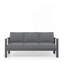 Ensemble de conversation de patio 5 pièces en aluminium 5 pièces, canapé d'extérieur 7 places avec coussins épais gris foncé et structure grise et table basse