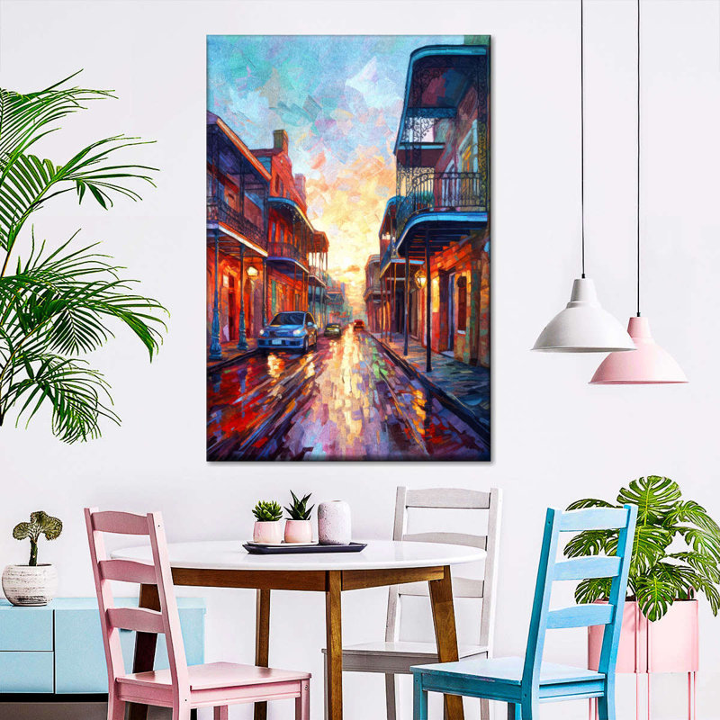 Vibrant Bourbon Street sur toile, H 48 po x l 32 po x P 1,25 po