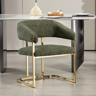 Modern Metal Frame Upholstered Armchair Dining chair