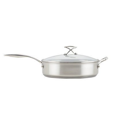 Circulon Steelshield S-Series Stainless Steel induction Hybrid Nonstick Dishwasher Safe 30cm/4.7L Saute with Toughened Glass Lid