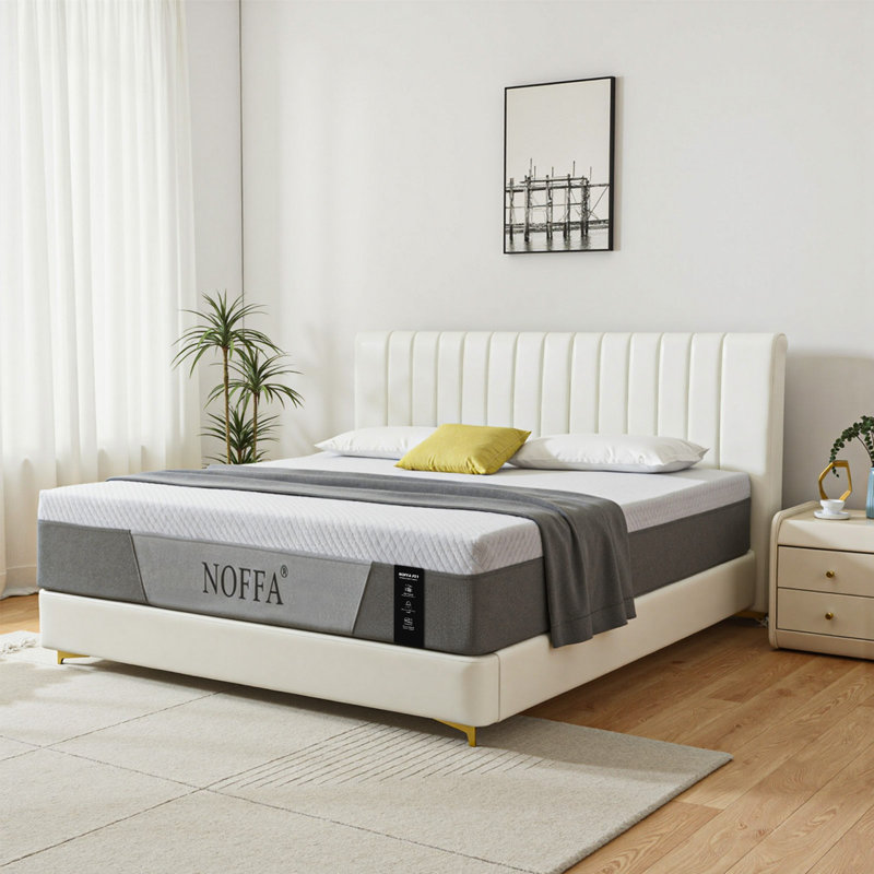 Matelas simple 12 po, matelas en mousse viscoélastique infusée de gel rafraîchissant, support à 3 couches, housse lavable amovible, sensation mi-ferme, matelas dans une boîte avec certification CertiPUR-US