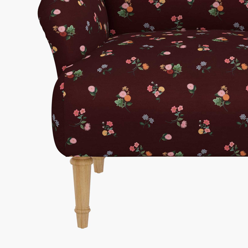 Fauteuil Bristol Ditsy Dahlia bourgogne, Ditsia Dahlia bourgogne, Natural