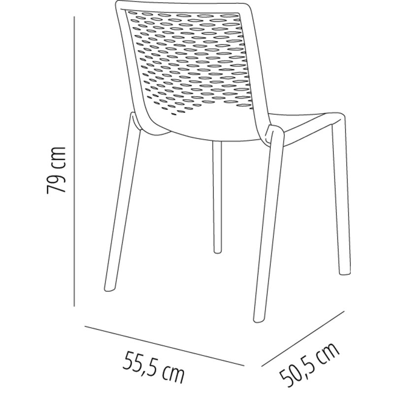 Netkat Plastic Outdoor Dining Side Chair, White