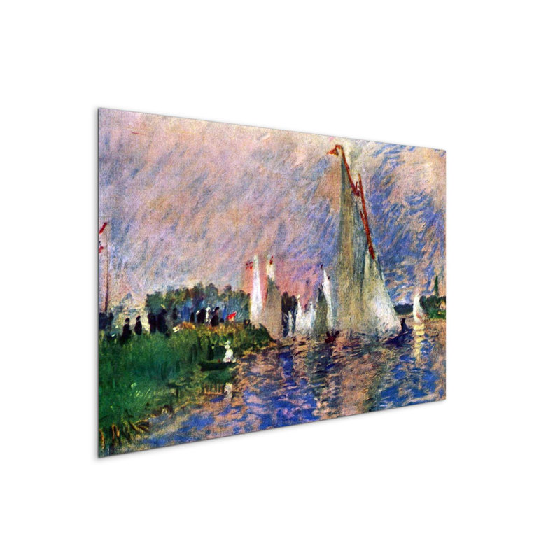 Regatta in Argenteuil by Renoir Pierre-Auguste 53×80 cm MetalArt Materic Aluminum Satin Effect, Frameless Panel, Lightweight Ready to Hang