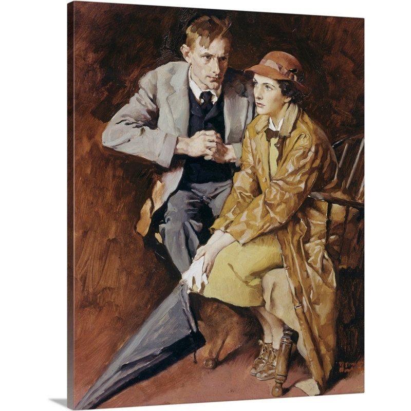 Norman Rockwell " Tides Of Memory - Study " by Norman Rockwell Oil Painting, 20" H x 16" W x 1.25" D, Wrapped Canvas