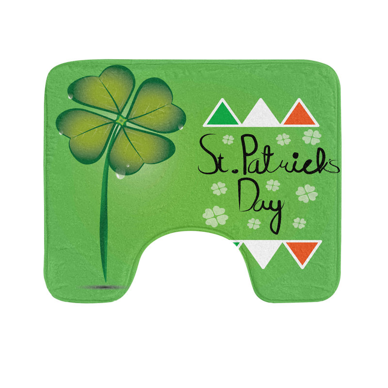 Tapis de salle de bain en U 20 po x 16 po vert olive et vert fougère Celebration