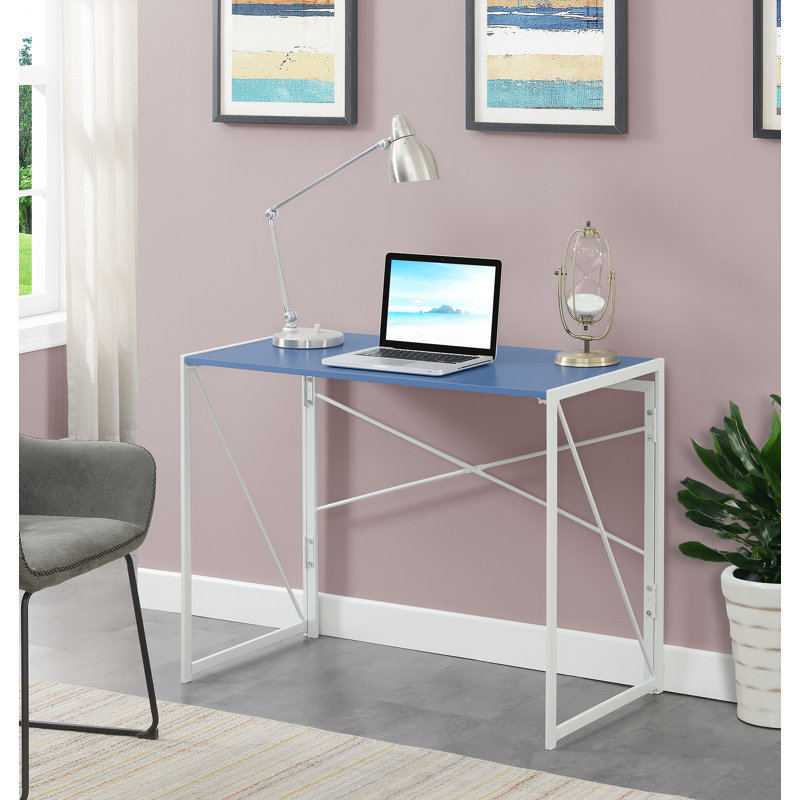 Computer Folding Desk, Blue/White