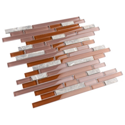 Tessera Piano 11-3/4 " x 11-7/8 " Glass Mosaic Wall Tile