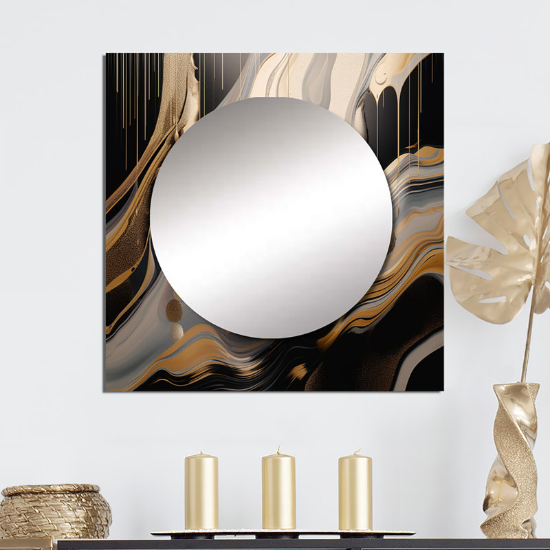 Korra - Art mural abstrait en marbre carré pour salle de bain, 23 po x 23 po