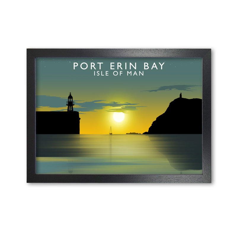 Port Erin Bay Isle Of Man by Richard O'Neill - Single Picture Frame Print, 30cm H x 42cm W, Black