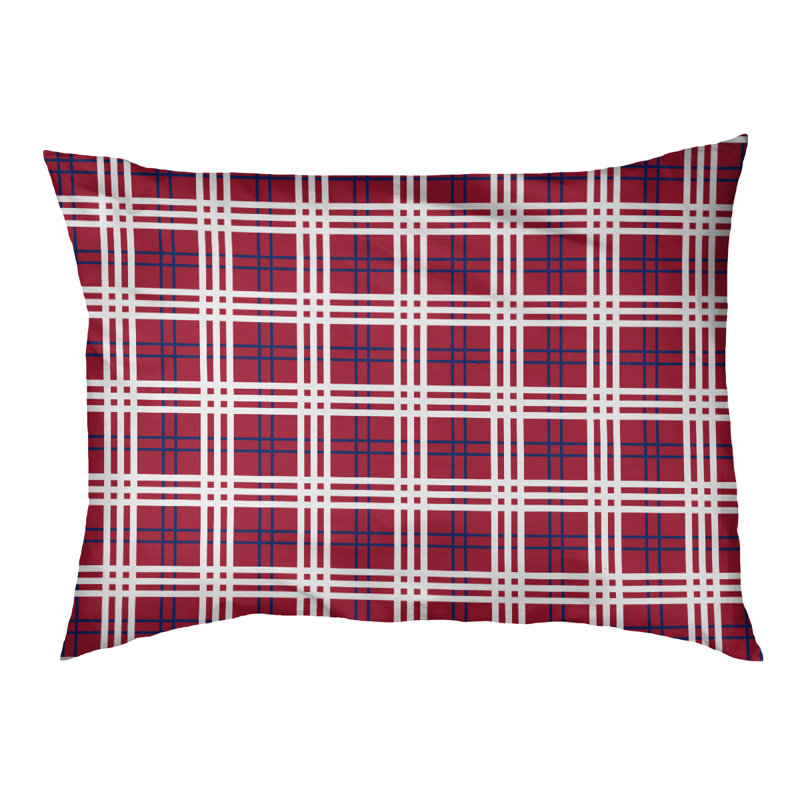 Coussin d’intérieur de luxe New York, Rouge / bleu foncé / blanc, Grand (l 40 po x p 30 po x H 5 po)