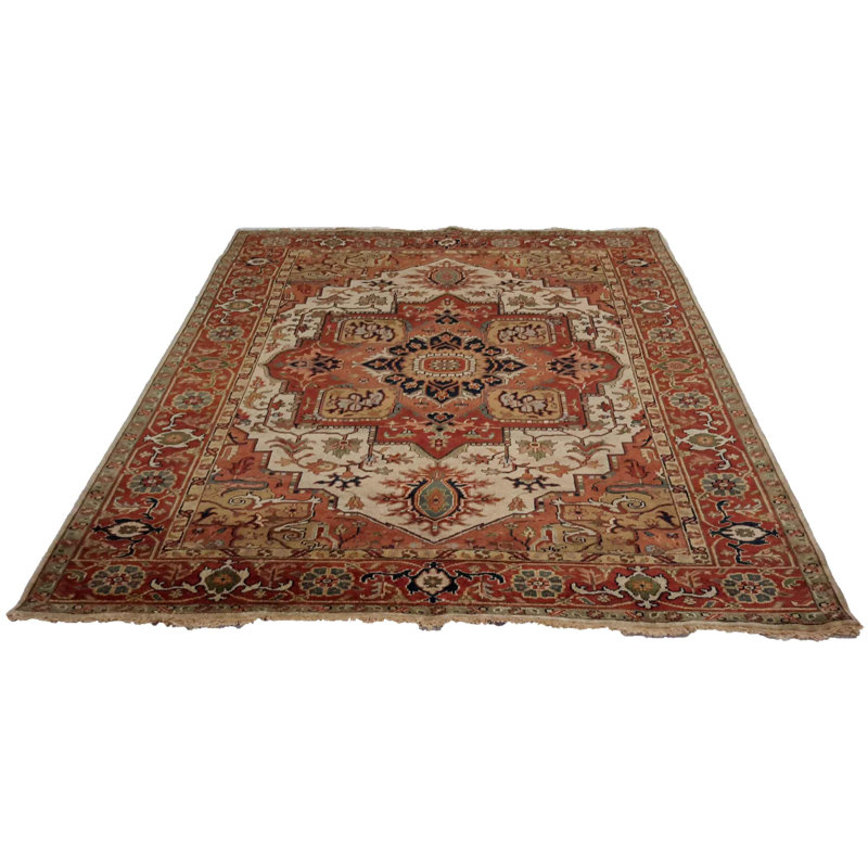 Canvello Hand Made Traditional Medallion Indo Serapi Rug - 6'0'' X 8'11''