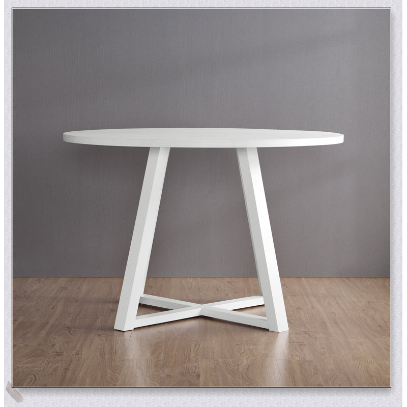 Ensemble de salle à manger rond 5 pièces avec table à tréteaux et chaises élégantes Innes, parfait pour les petits espaces et les rassemblements élégants