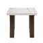 Table de bout Edwyn avec plateau en marbre naturel blanc et finition espresso