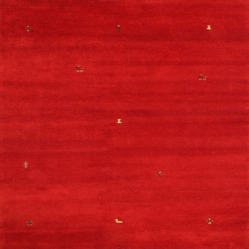 Tapis de zone rouge contemporaine, Carré 8 pi