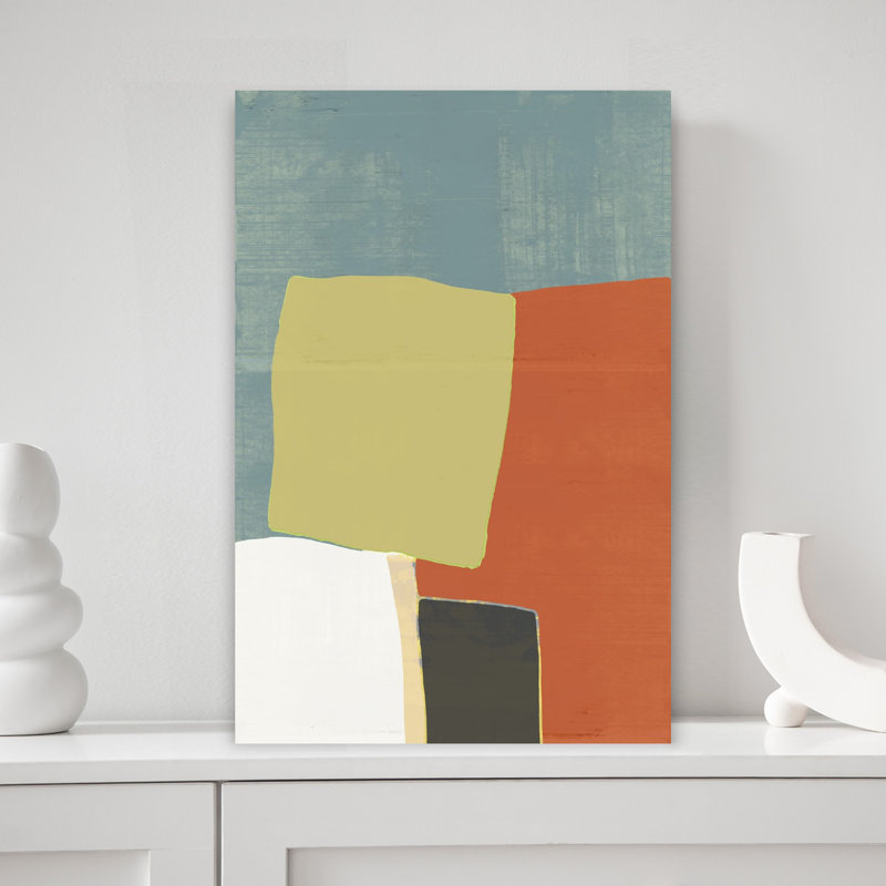 Art mural rétro moderne avec pétales ensoleillés, H 18 po x l 12 po