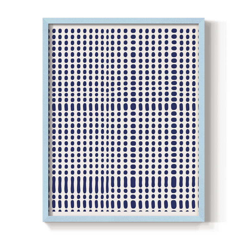 Impression abstraite encadrée CDLIV - prête à être accrochée - fabriquée aux États-Unis, Bleu, H 20 po x l 16 po