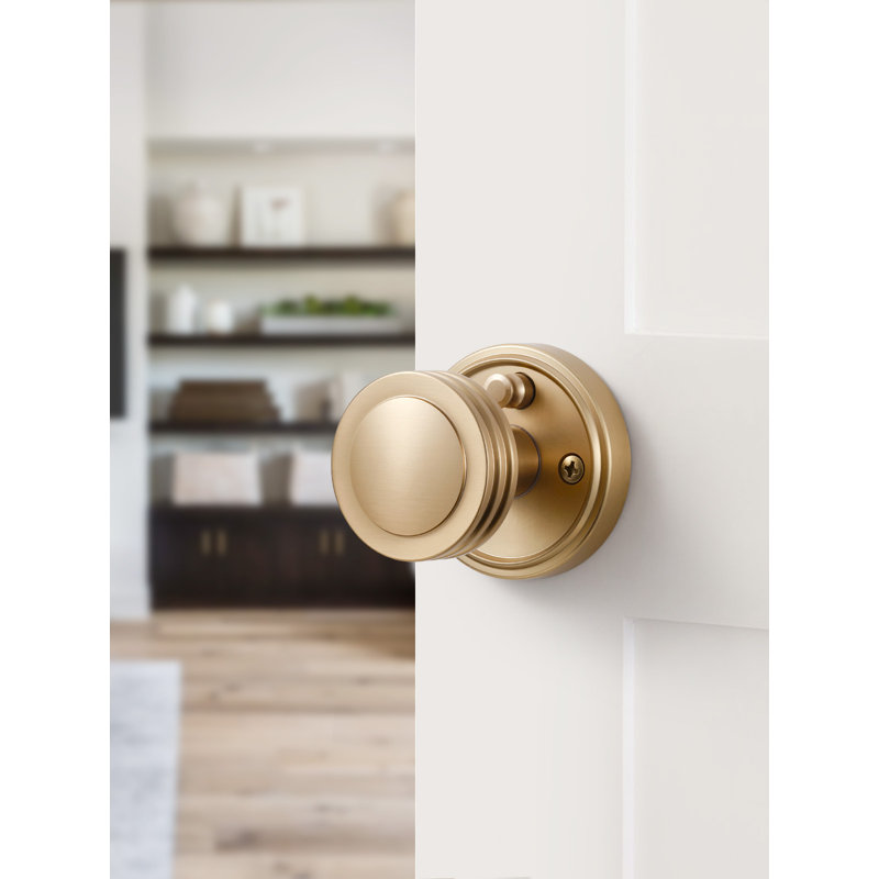 SORWDUERM Poignée de porte en bronze champagne Boutons de porte d'intimité Poignée de porte avec serrure pour chambre et salle de bain
