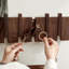 Solid Wood Wall Organizer with Key Hooks