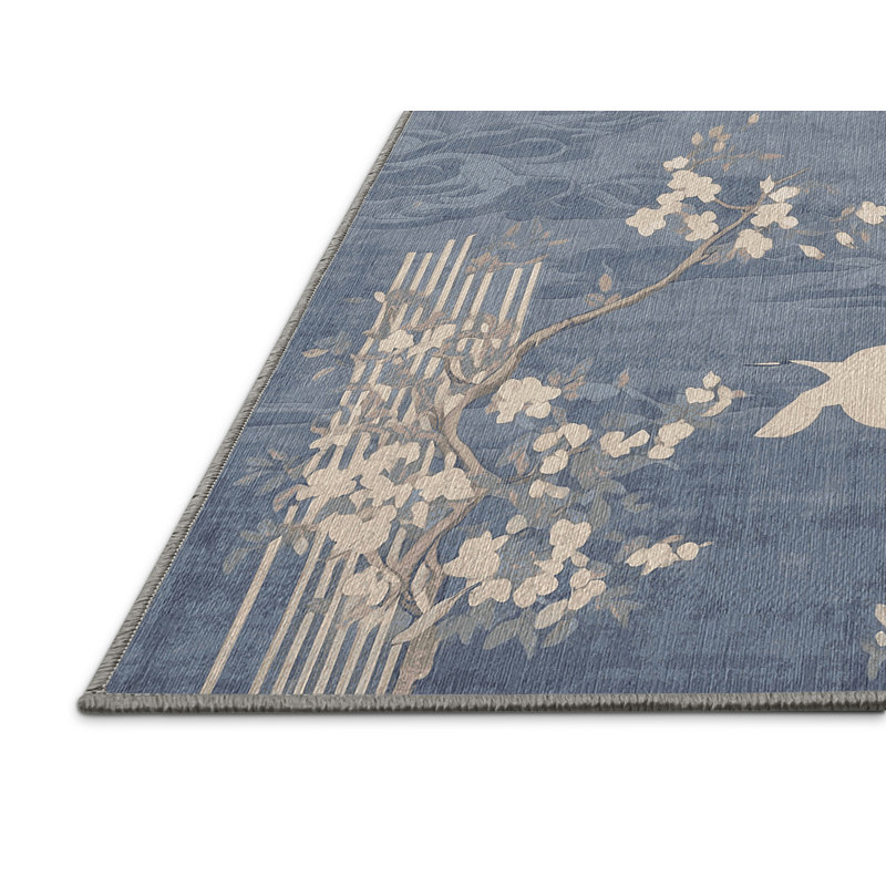 Machine Washable Gray Area Rug, Round 8'
