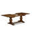 9 Piece Kitchen Table Set Includes a Rectangle Dining Table with Removable Leaf and 8 Light Tan Linen Fabric Parson Dining Chairs, Antique Walnut-372388837