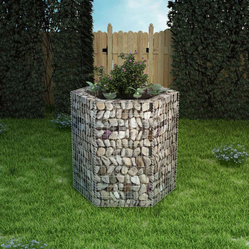 Hexagonal Metal Planter Box with Trellis, H100cm x W100 x D90cm