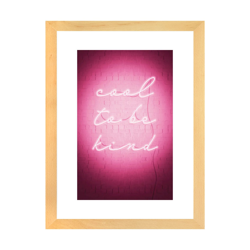 « Sweet Neon I » par Grace Popp-impression d’art textuel, H 32 po x l 24 po x P 1 po, Toile avec cadre en bois beige, Blanc