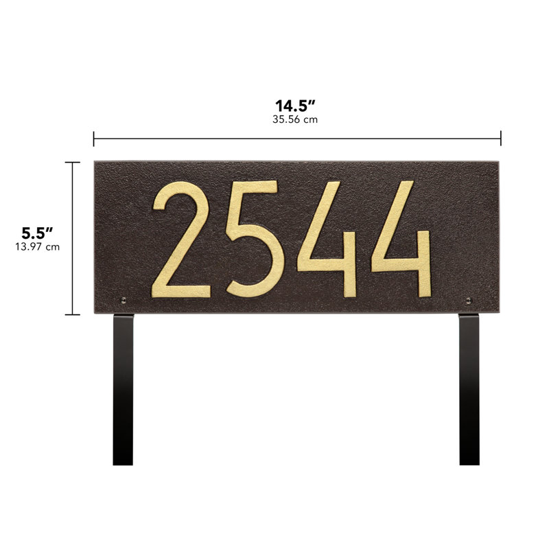 Mid-century Modern Rectangle Wall Plaque, Dark Bronze/Gold, Yes