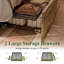 Lit plateforme avec 2 tiroirs de rangement, 4 points de fixation, grand lit avec tiroirs à grain de bois-336311308-336311299