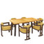 2 chaises de salle à manger d'intérieur jaunes et noyer - fabrication en bois d'hévéa rembourré pour un look élégant. Siège confortable de l 23 po x P 23 po x H 30,5 po. Assemblage requis pour une construction luxueuse