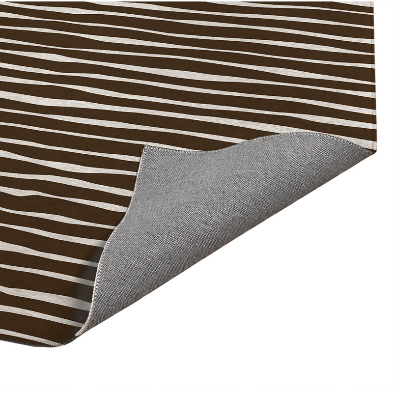 Tapis de cuisine Sploog, Rectangle 4' x 6', Mocha Brown Striped