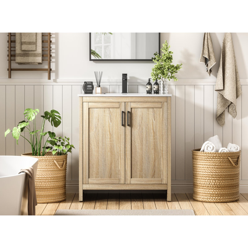 Ahner 30 inch Single Bathroom Vanity, Mango Wood