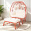 Chaises longues spacieuses de patio, chaise moderne Boho en rotin d'acier pour le patio