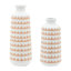 Vase en grès cérame d'inspiration bohémienne à rainures verticales avec détails décoratifs faits à la main biologique moderne artisanal rustique artisanal texturé Design artistique contemporain-1307573187