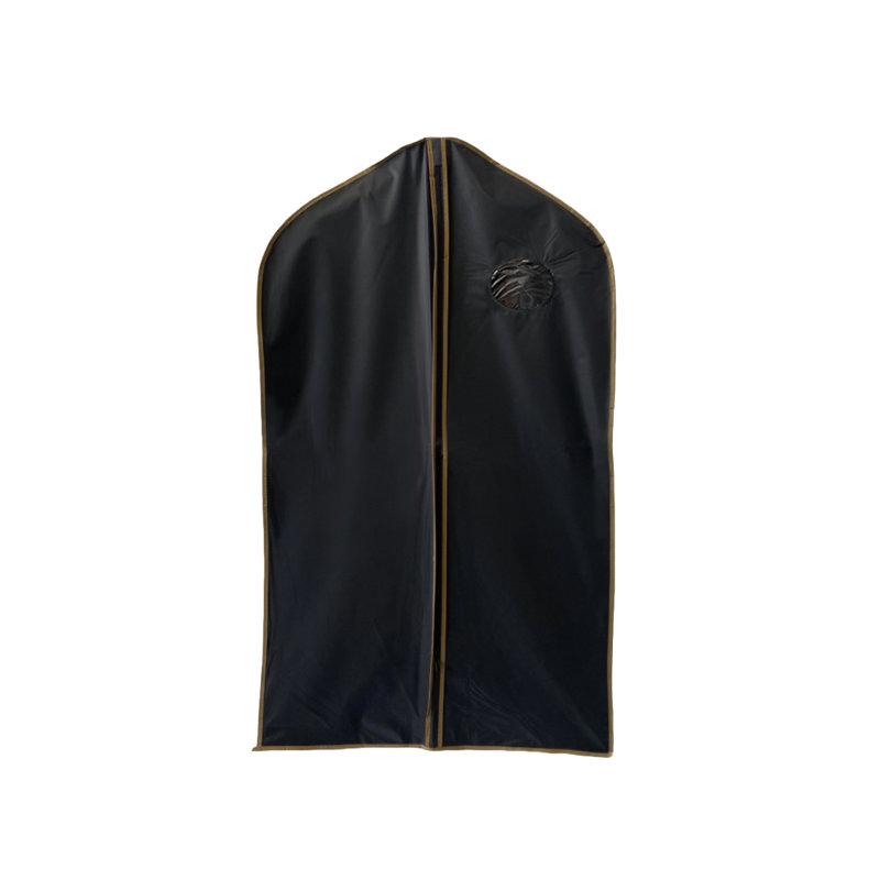 Vinyl Zipper Garment Bag, 40" H x 24" W, Black/Gold