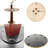 33" Contemporary Luxury Round Dining Table Collection with Embossed Striped Walnut Pedestal and Gold Base - Available in Midnight Onyx Glass, Arctic Texture, Sahara Mist and Black Grid Marble Finishes-1995319271