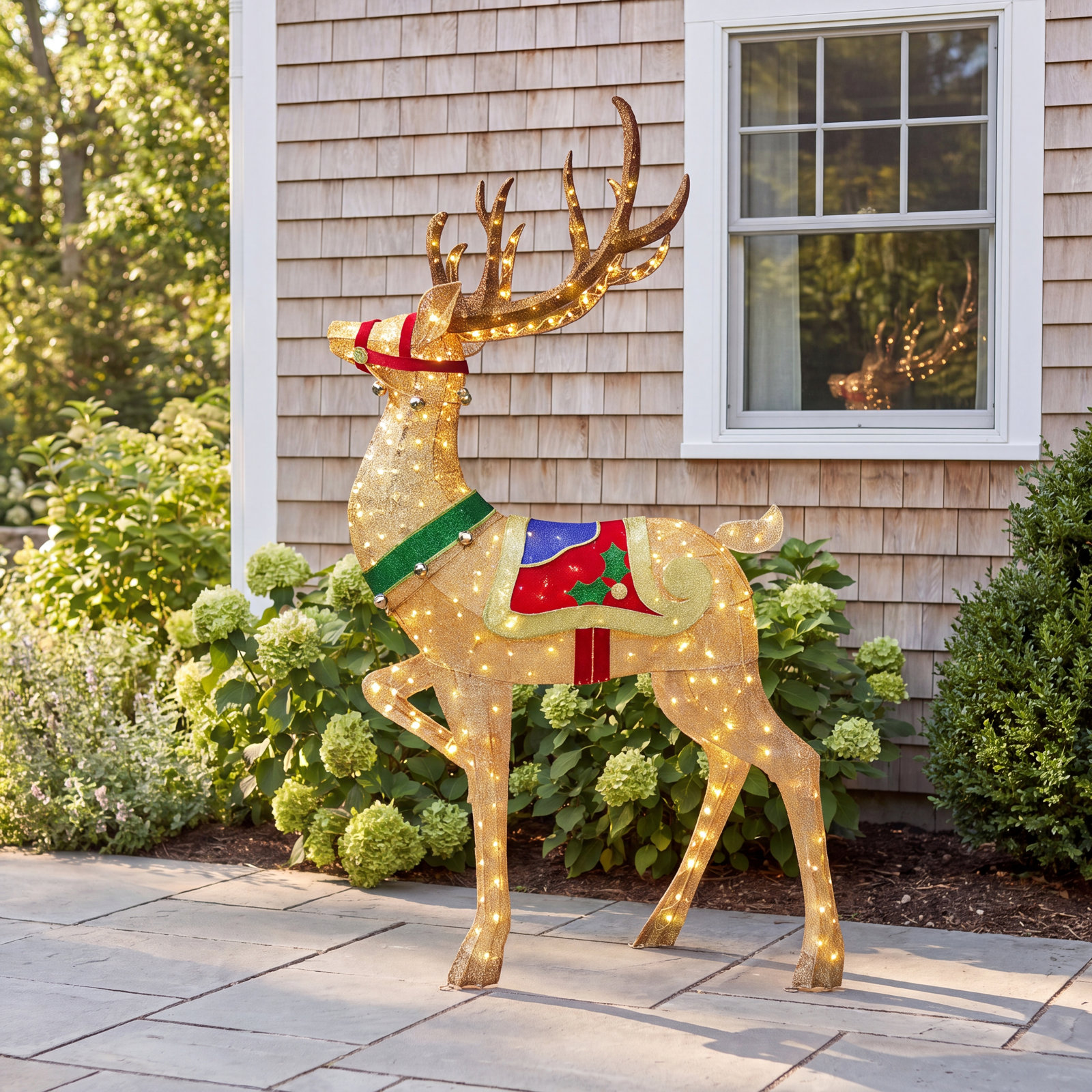 8' Outdoor Christmas Reindeer with LED Lights
