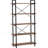 5-Tier Rustic Brown Industrial Metal Bookshelf Unit