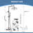 49"-65"H Wall Mounted 304 Stainless Steel Rust-free Outdoor Shower with Handheld Shower with 10-Inch Rainfall Shower Head-101527908