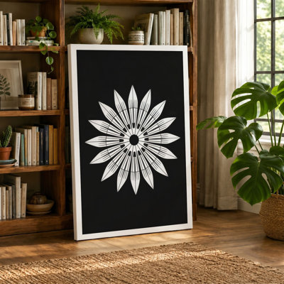Geometric Daisy Botanical - Wrapped Canvas