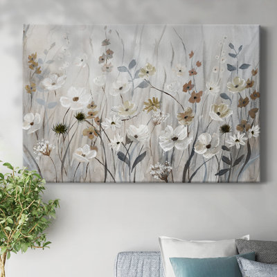 Misty Meadow Field-Gallery Wrapped Canvas