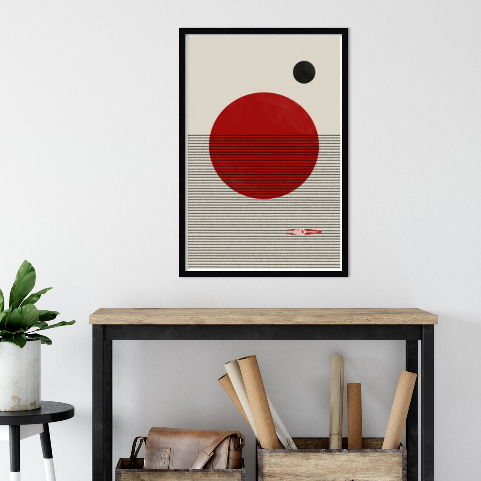 Swimming To You by The MIUUS STUDIO - Framed Art Print, Black, 33" H x 23" W x 1" D
