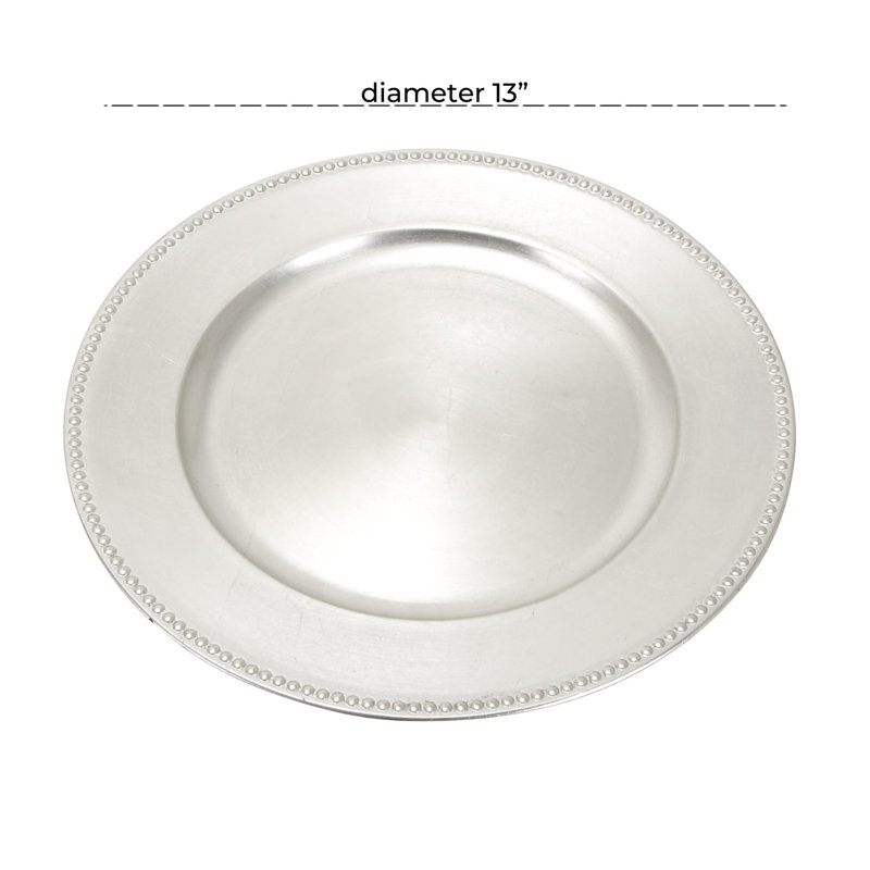Ensemble d'assiettes décoratives en bois manufacturé 5 pièces Norazn, Argent