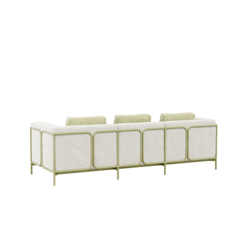 Canapé Duval, Coussin blanc / cadre vert