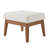Upholstered Solid Wood Armchair with Ottoman-777874607